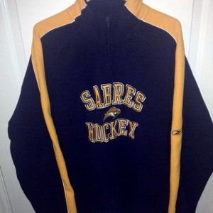 Buffalo Sabres CCM Reebok Face Off 1/4 Fleece Pullover Jacket Size XL
